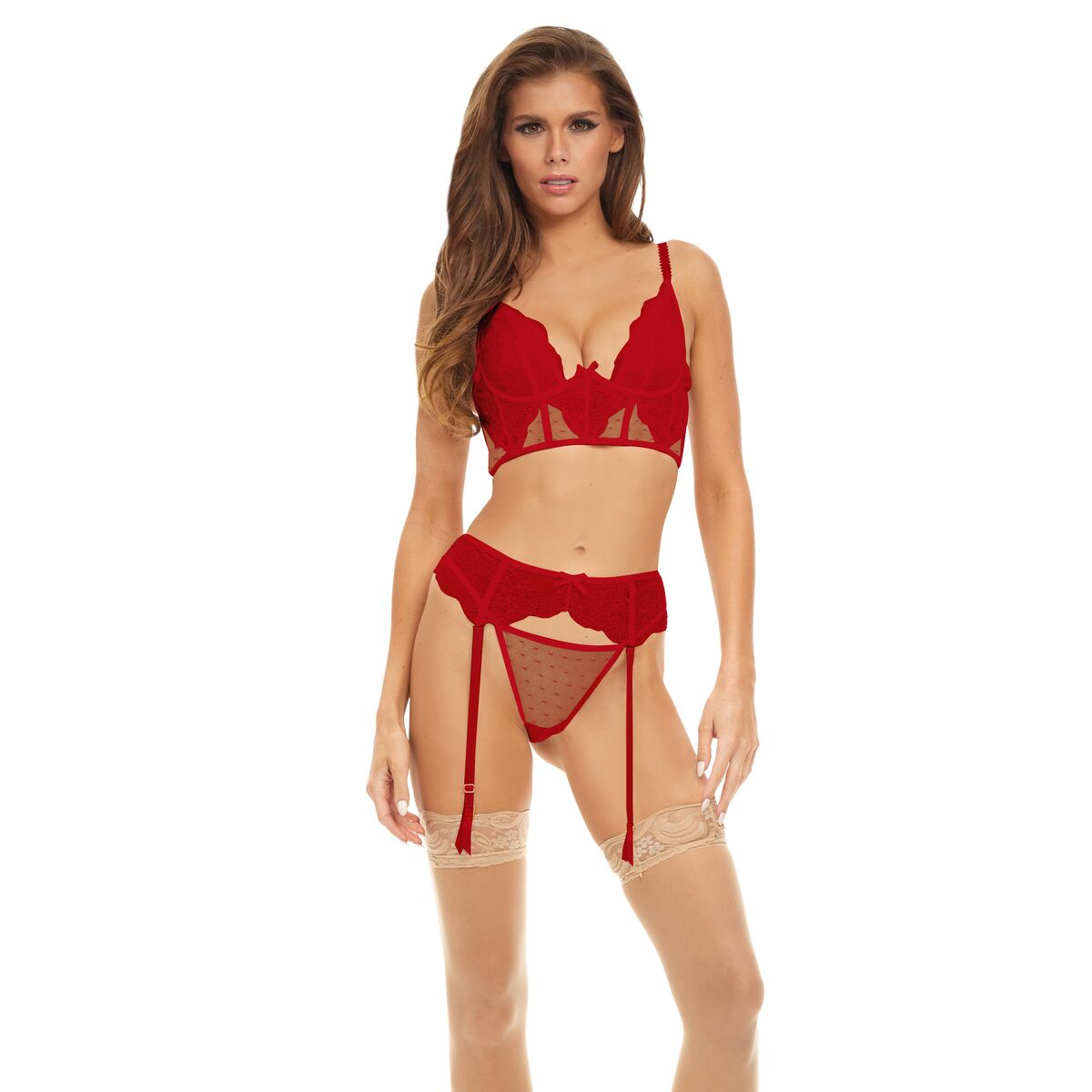 Set med underkläder Bombshell Boudoir Röd (L) - 2