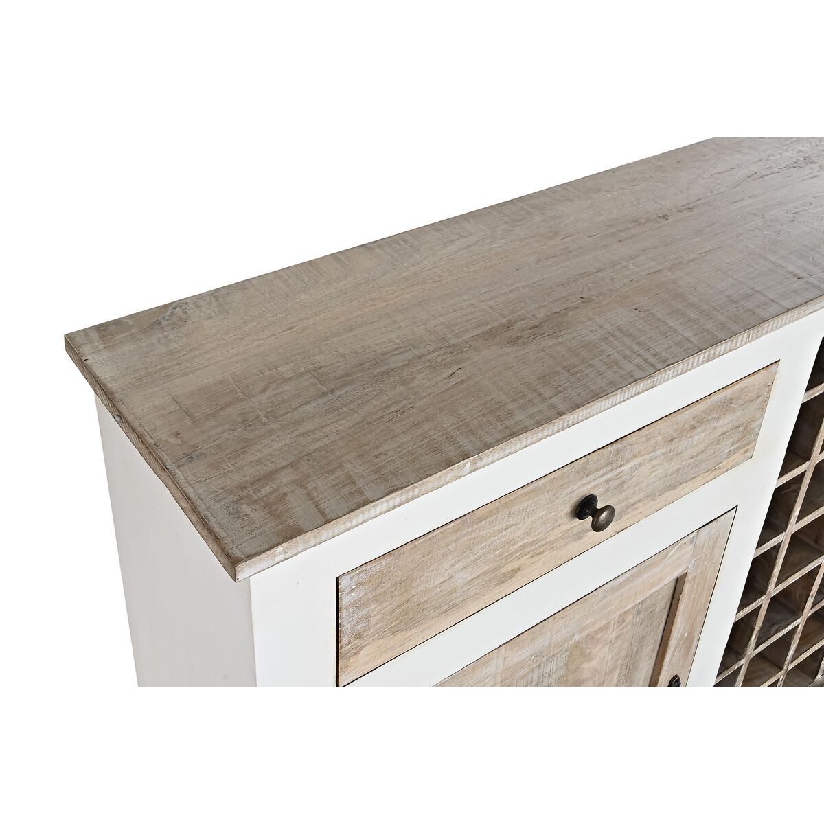 Flaskställ DKD Home Decor Naturell Vit Mangoträ (111 x 30 x 102 cm) - 3