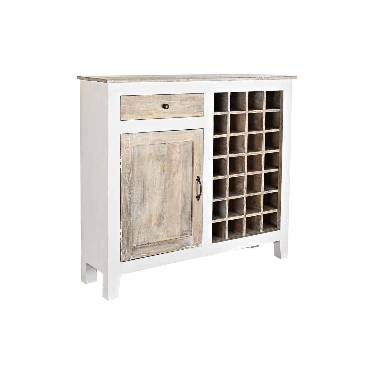 Flaskställ DKD Home Decor Naturell Vit Mangoträ (111 x 30 x 102 cm) - 5