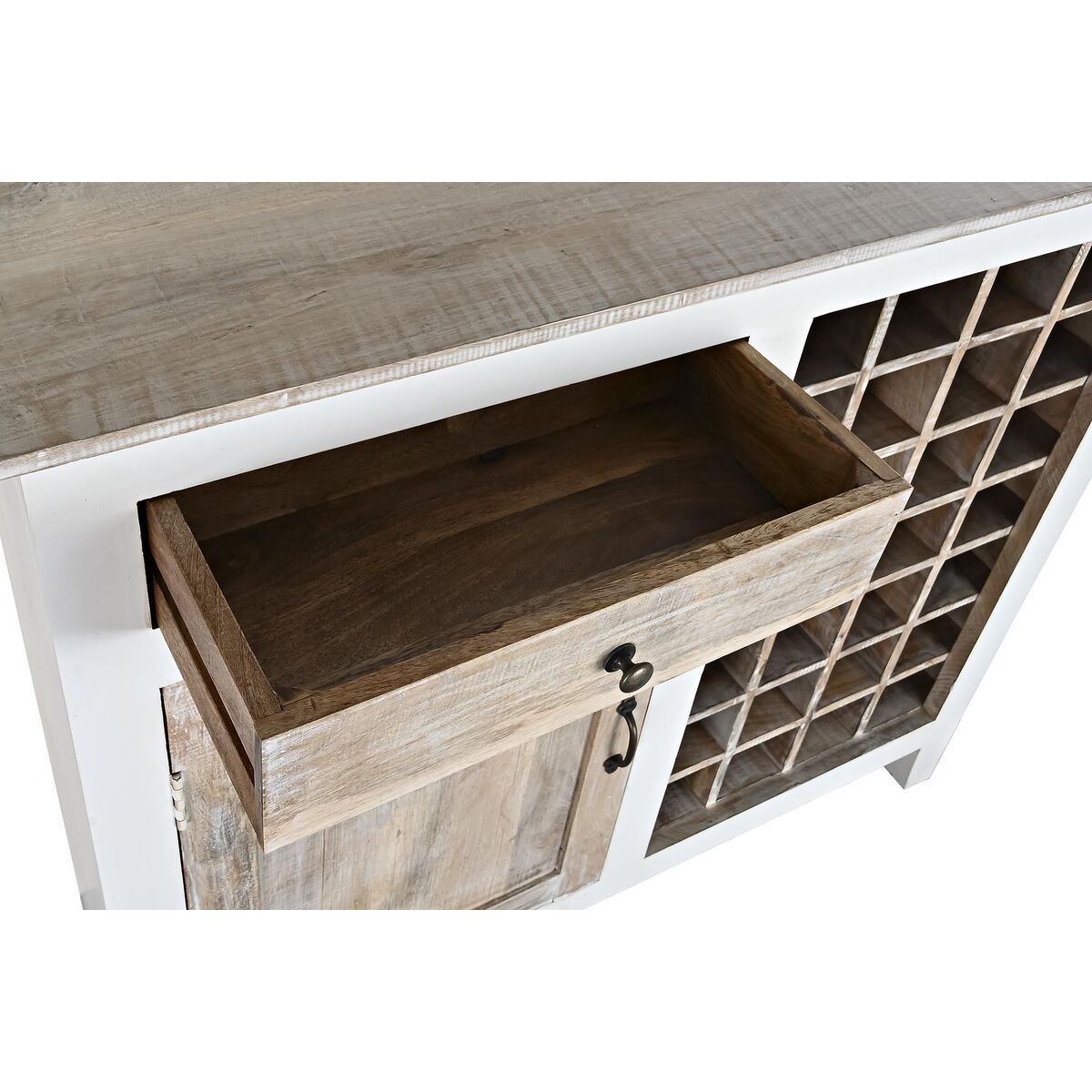 Flaskställ DKD Home Decor Naturell Vit Mangoträ (111 x 30 x 102 cm) - 9