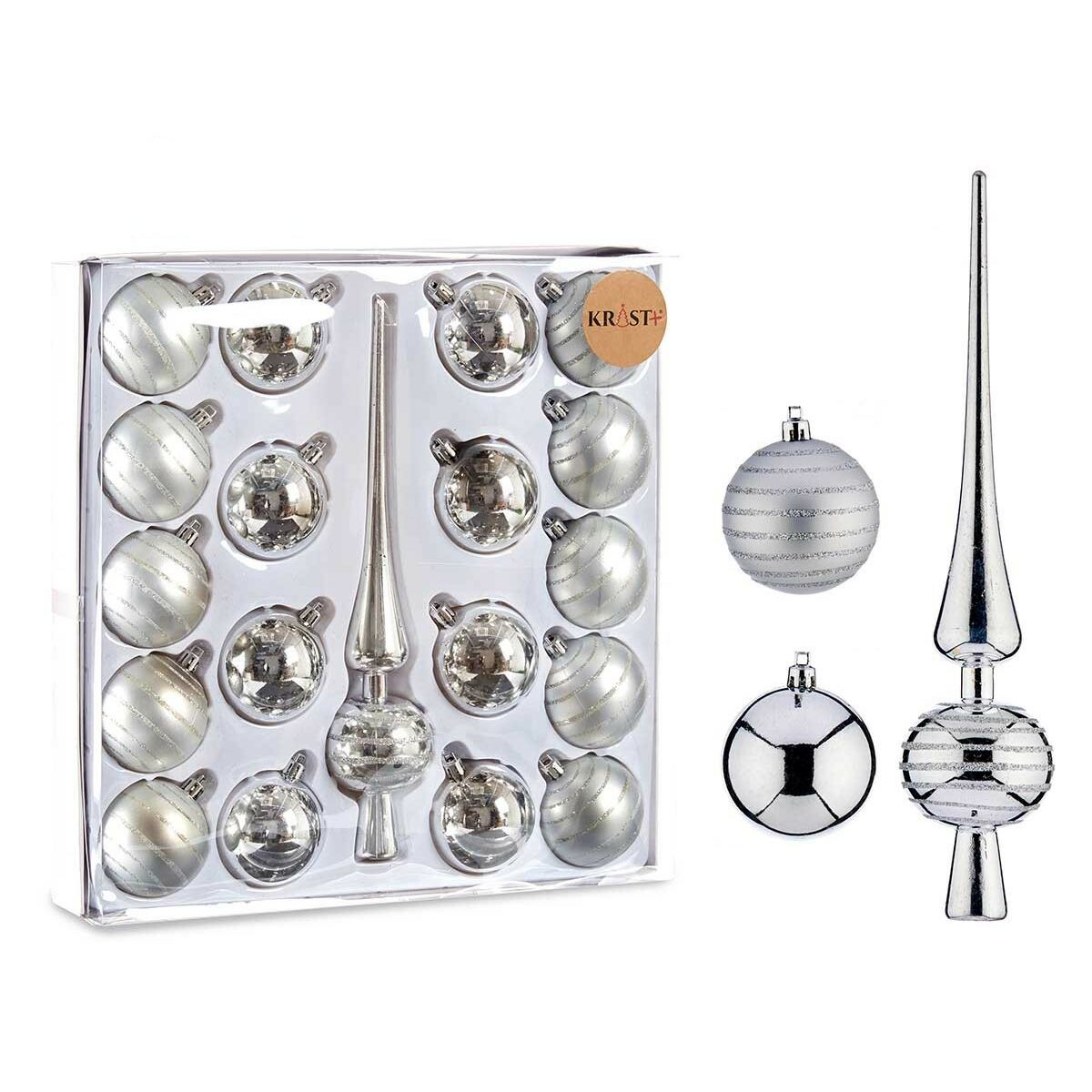 Juldekorationer Krist+ Silvrig PVC 33 x 6,5 x 32,5 cm (4 antal) - 2