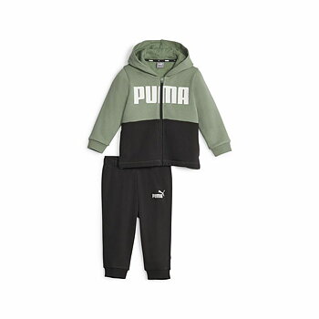 Träningsoverall, Baby Puma Minicats Colorblockk Svart Grön