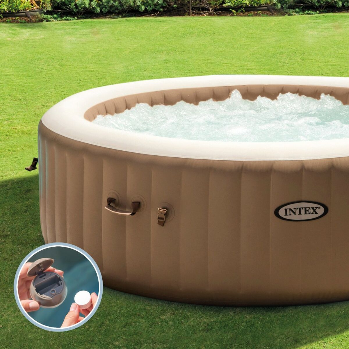 Uppblåsbart spa Intex 236 x 71 x 236 cm Brun 1339 L - 5