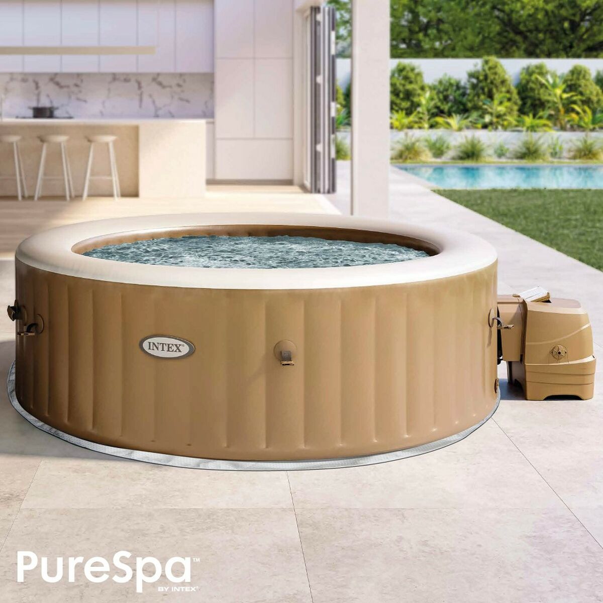 Uppblåsbart spa Intex 236 x 71 x 236 cm Brun 1339 L - 8