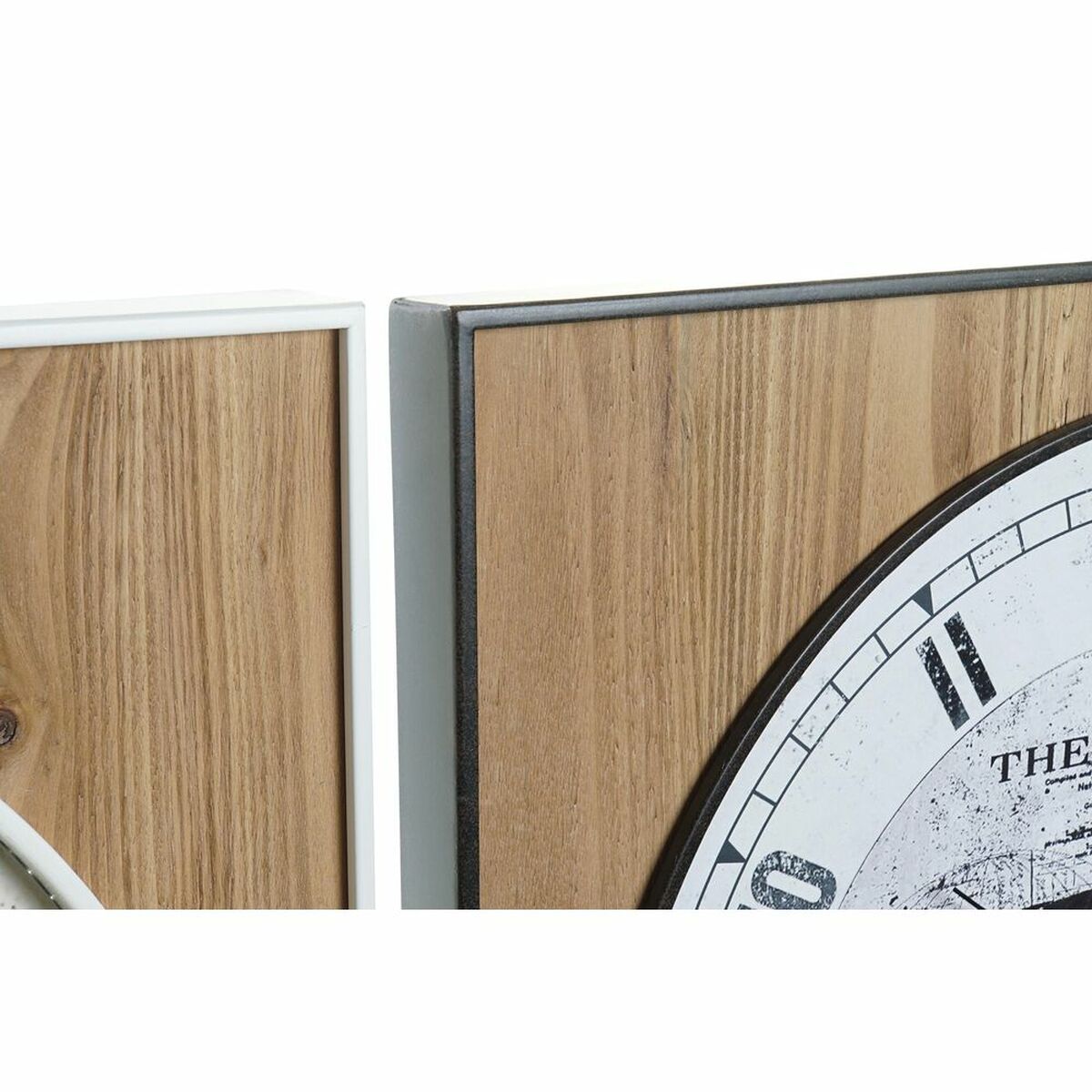 Väggklocka DKD Home Decor Svart Vit Järn Vintage 60 x 4,5 x 60 cm Trä MDF Världskarta (2 antal) - 5