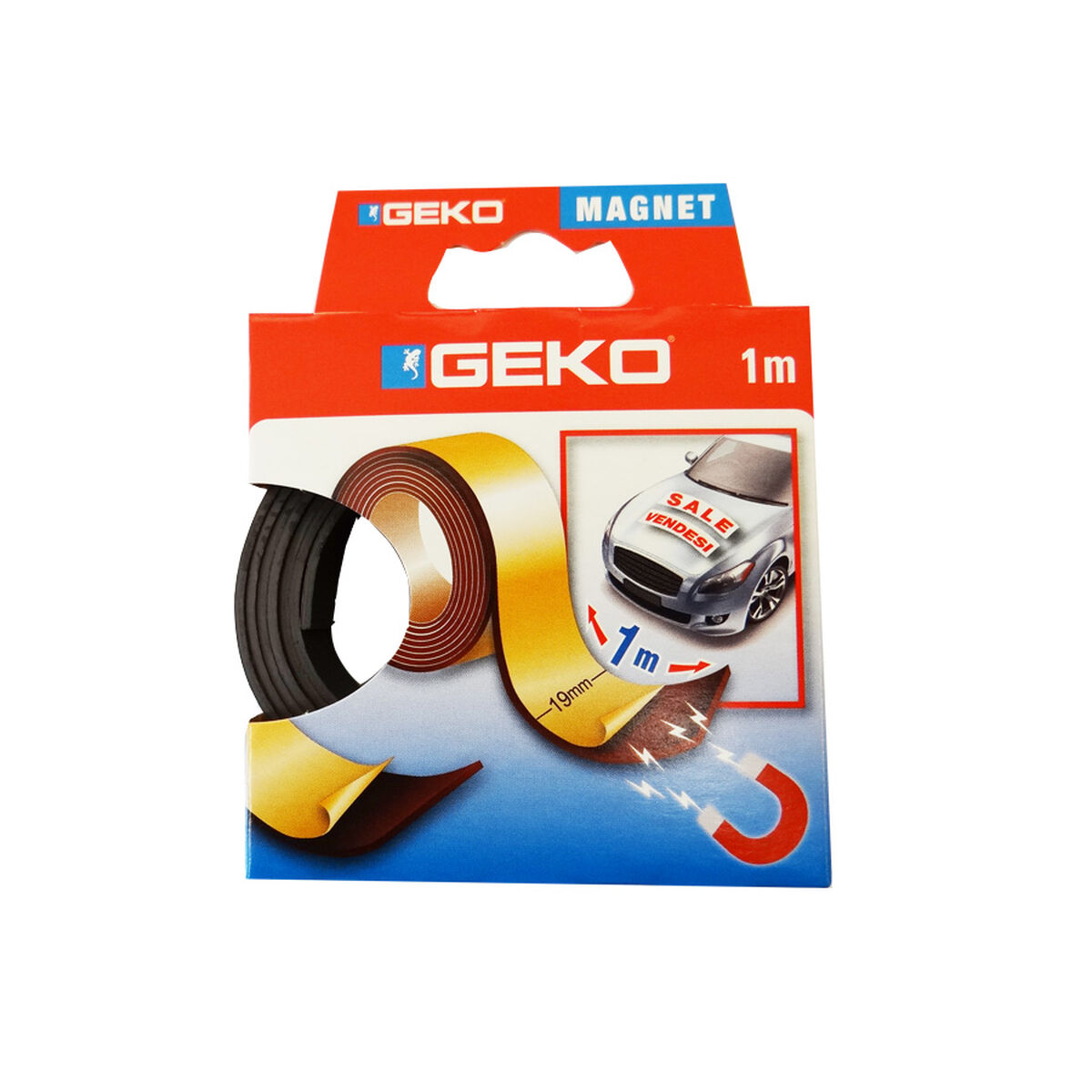 Magnetremsa Geko Svart 19 mm x 1 m