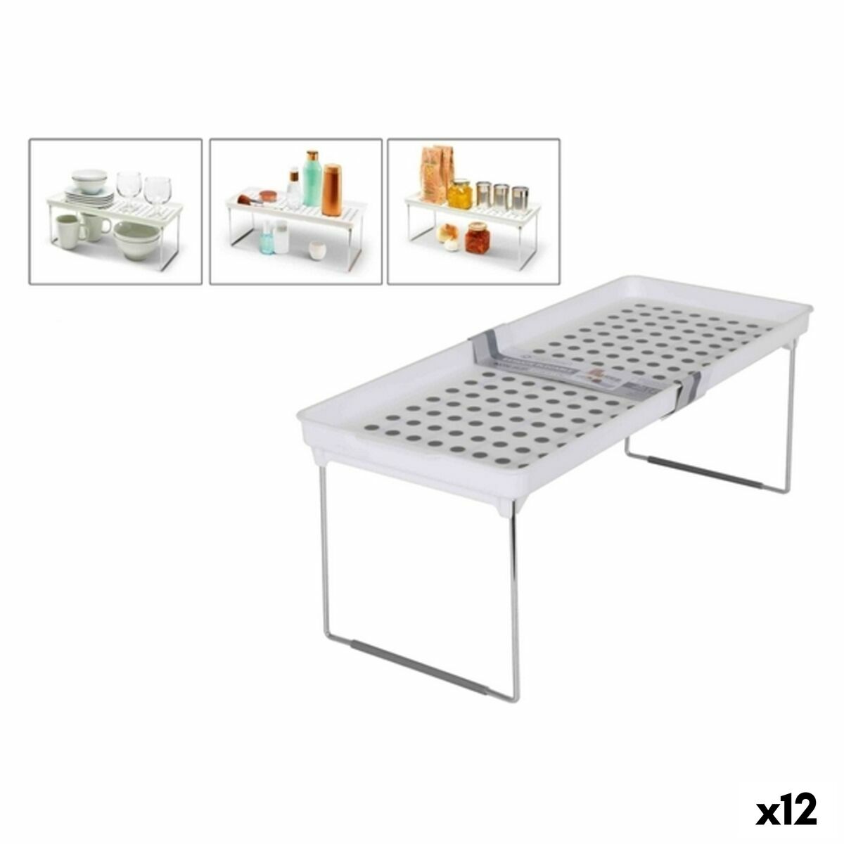 Hopfällbar hylla Confortime 47,5 x 19,1 x 17,5 cm (12 antal) (47,5 x 19 cm)