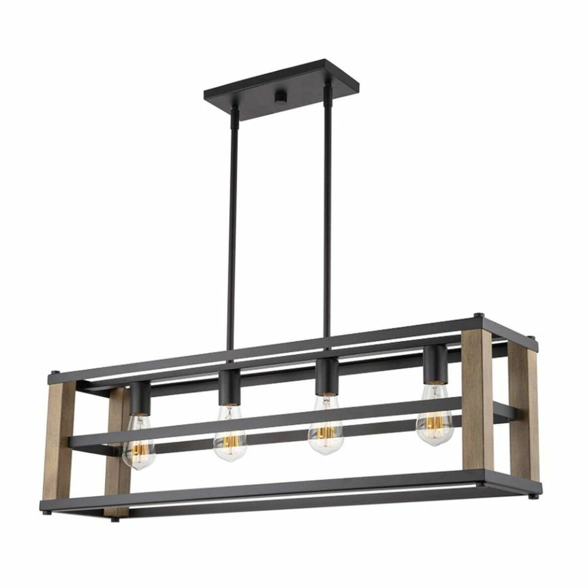 Taklampa DKD Home Decor Brun Svart Metall Furu 220 V (87 x 20 x 29 cm)