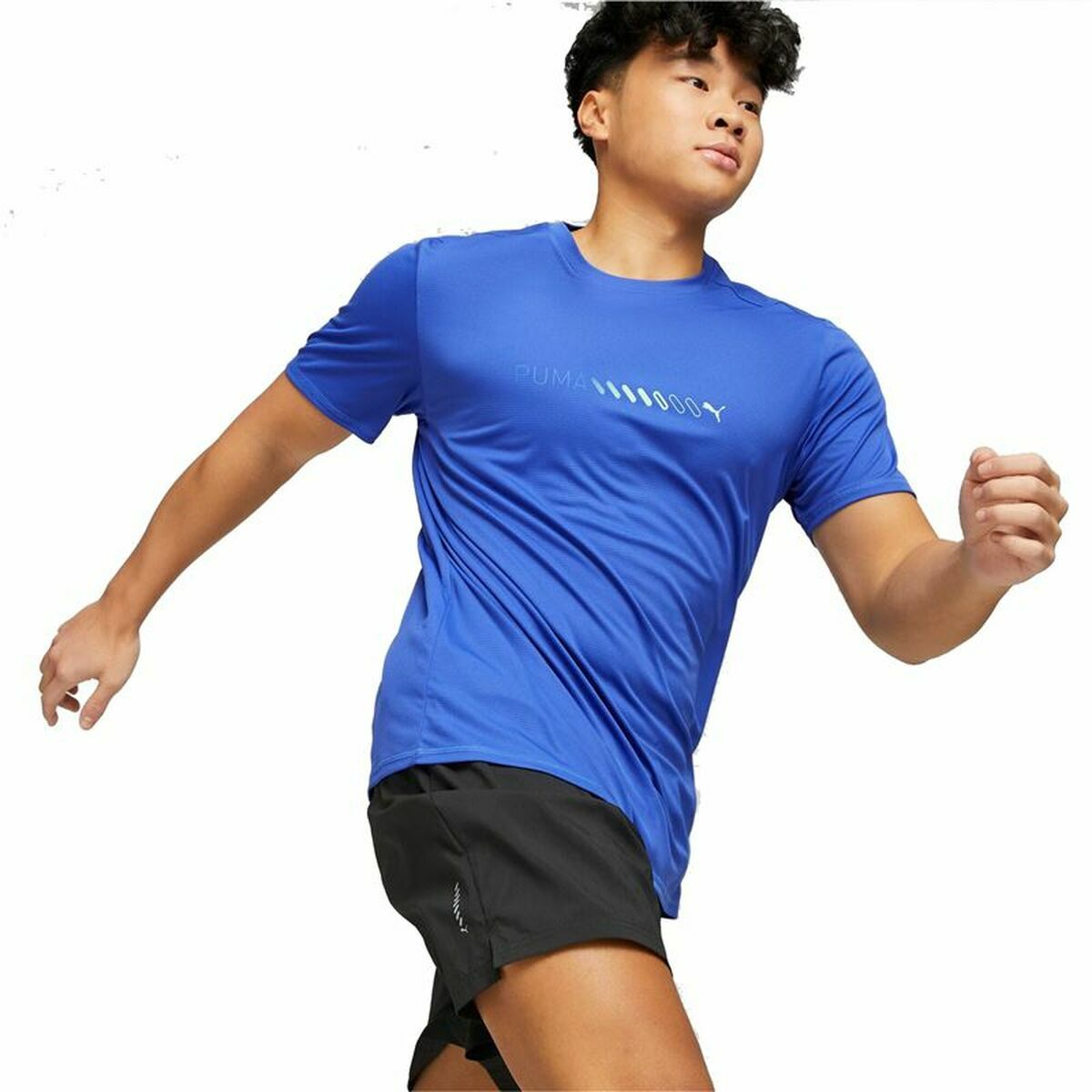T-shirt med kortärm Herr Puma Run Favorite Logo Blå - 5