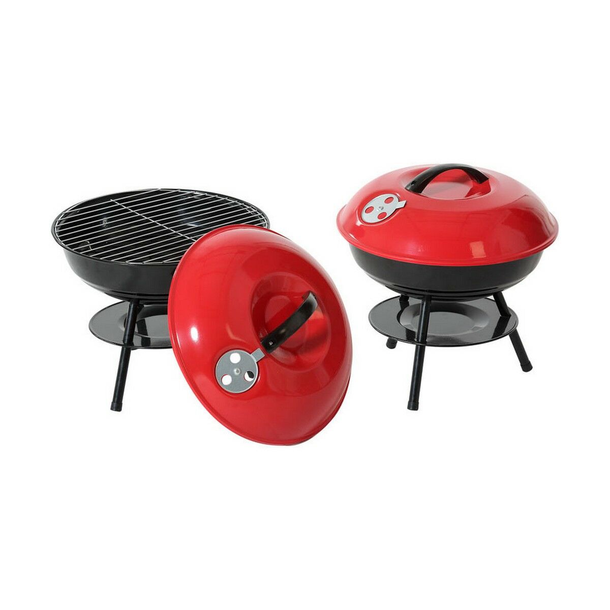 Bärbar Grill Röd/Svart 35,5 x 37 cm - 4