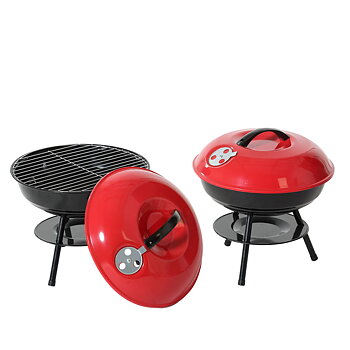 Bärbar Grill Röd/Svart 35,5 x 37 cm