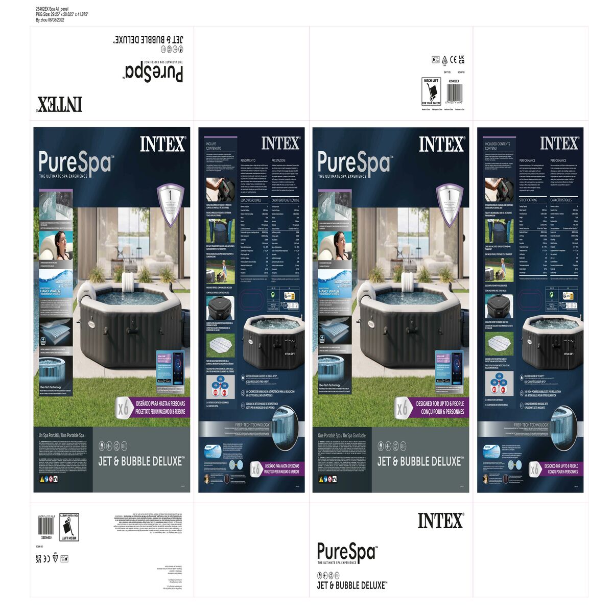 Uppblåsbart spa Intex 218 x 71 x 218 cm 1098 L - 7