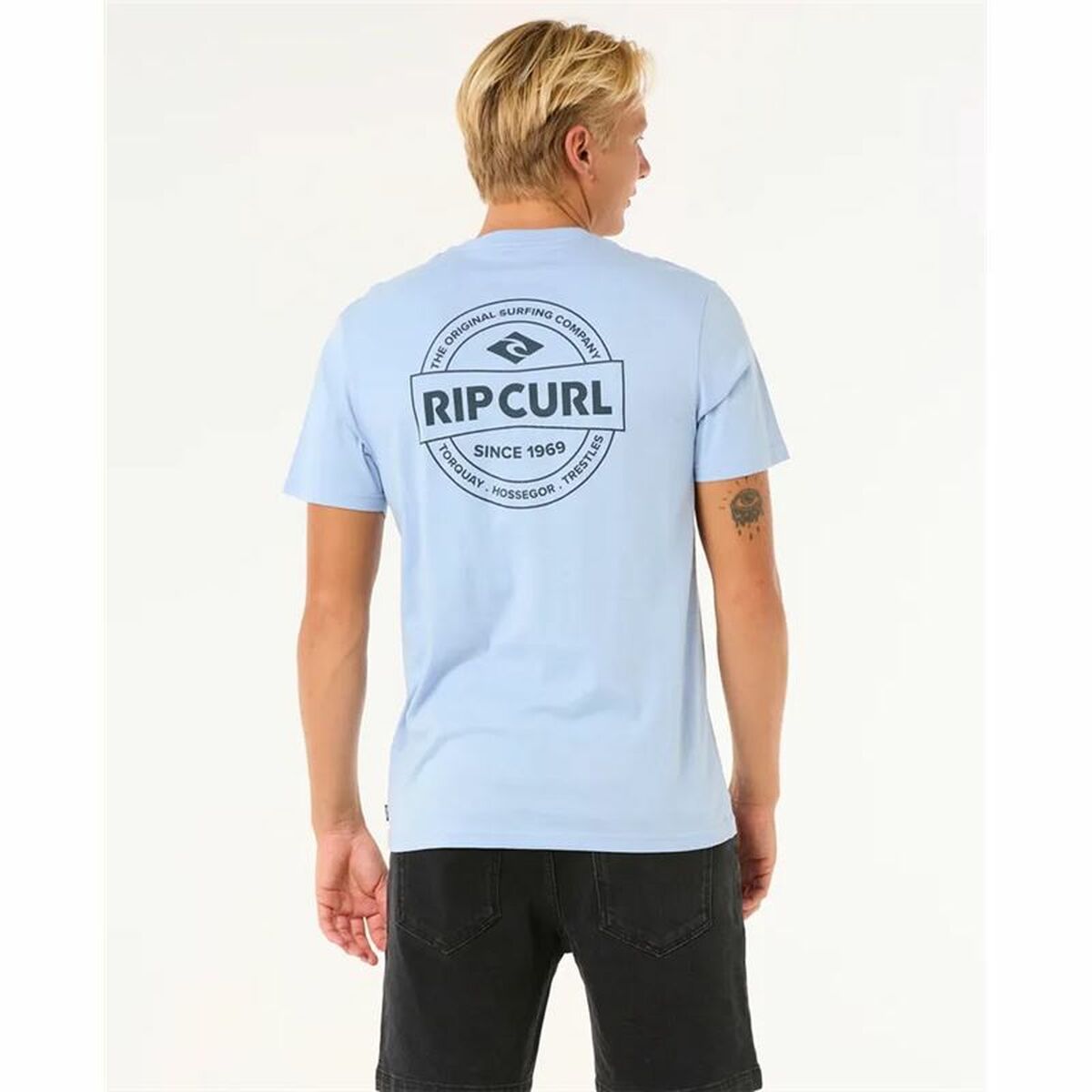 T-shirt med kortärm Herr Rip Curl Staple Tee Blå - 3