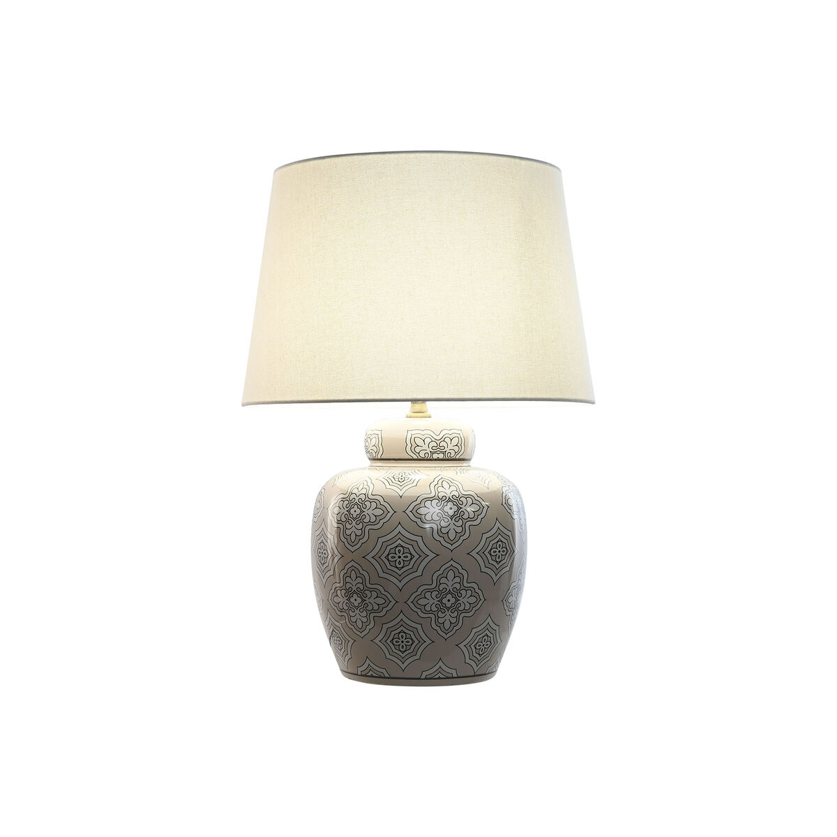 Bordslampa Home ESPRIT Vit Beige Keramik 50 W 220 V 43,5 x 43,5 x 61 cm - 5