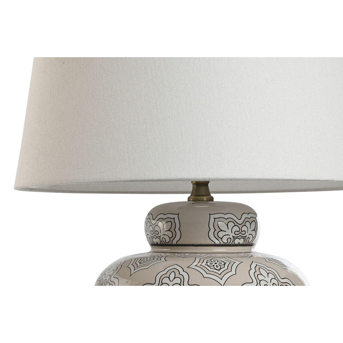 Bordslampa Home ESPRIT Vit Beige Keramik 50 W 220 V 43,5 x 43,5 x 61 cm - 2