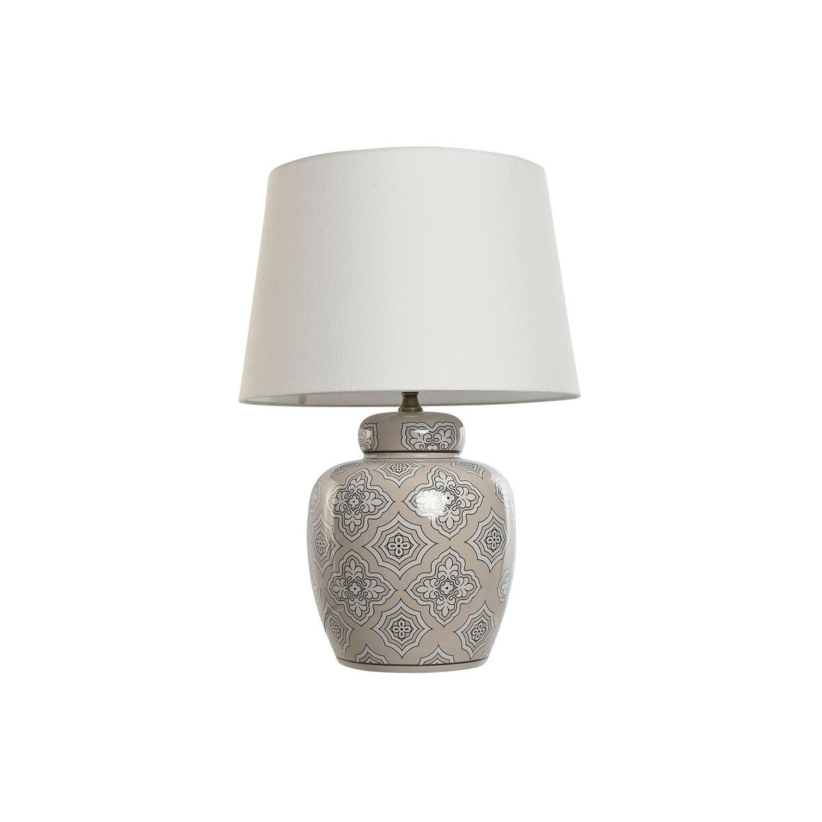 Bordslampa Home ESPRIT Vit Beige Keramik 50 W 220 V 43,5 x 43,5 x 61 cm