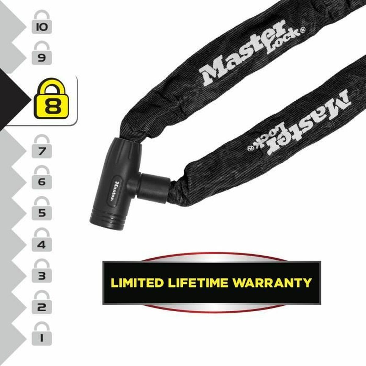 Hänglås med nyckel Master Lock Svart 90 cm - 2