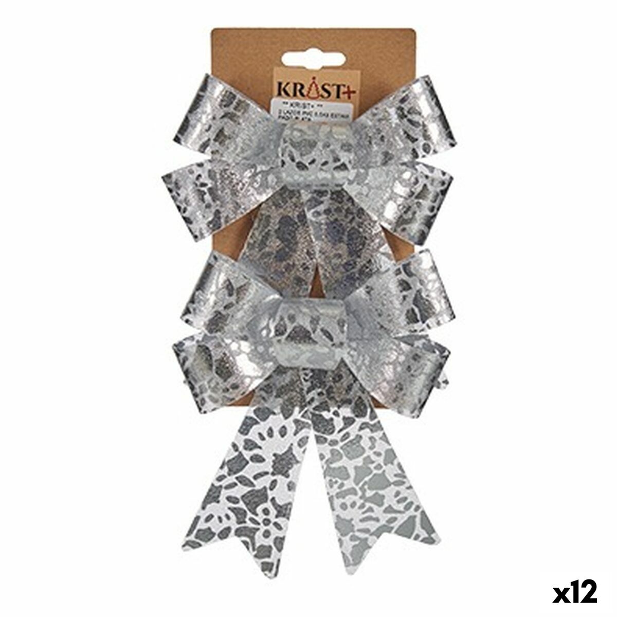 Roterande Krist+ Silvrig Tryck 15 x 4 x 16 cm 15 x 28 x 4 cm Julgranskula (12 antal) - 4