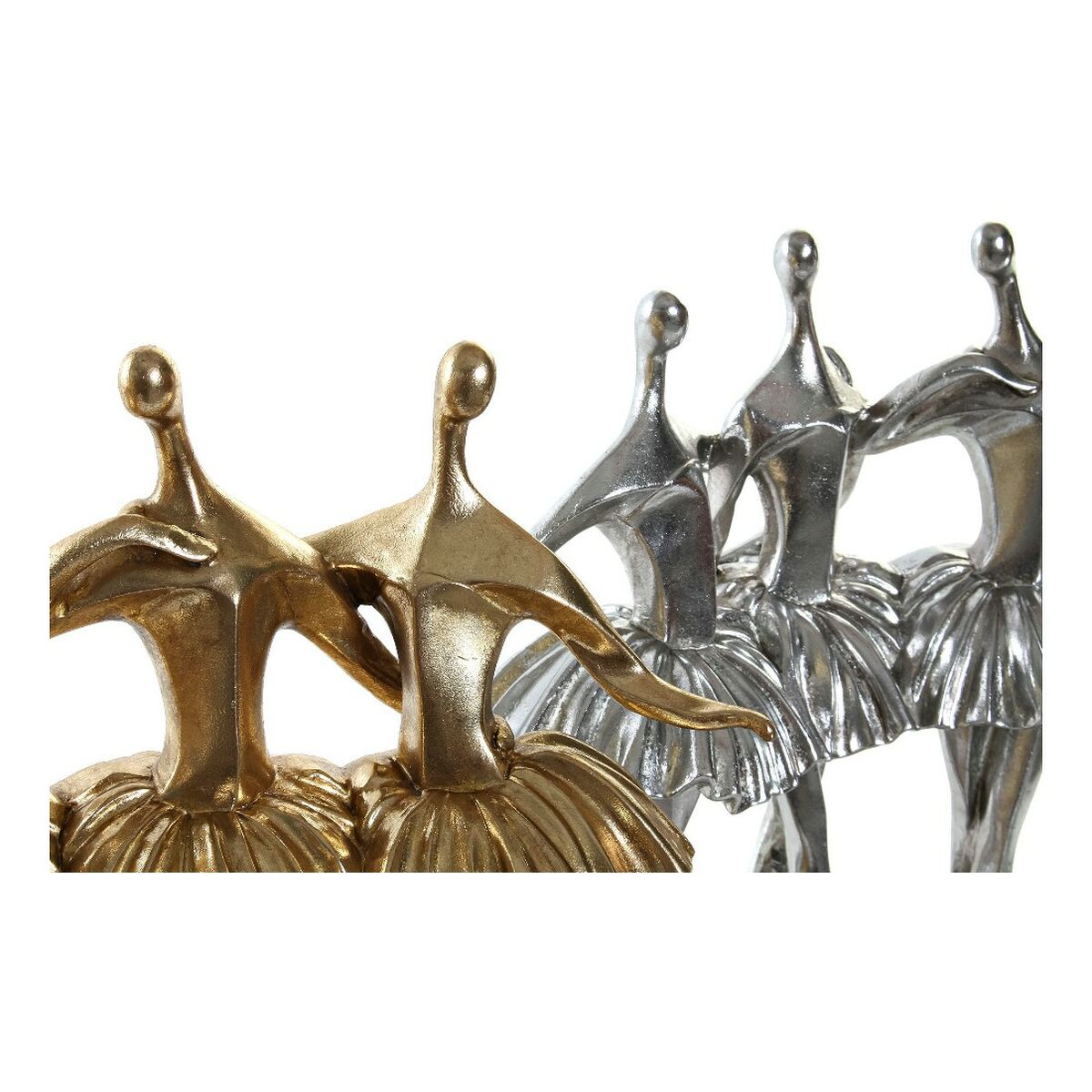 Prydnadsfigur DKD Home Decor Gyllene Silvrig Balettdansare 33,5 x 14,5 x 32 cm (2 antal) - 6