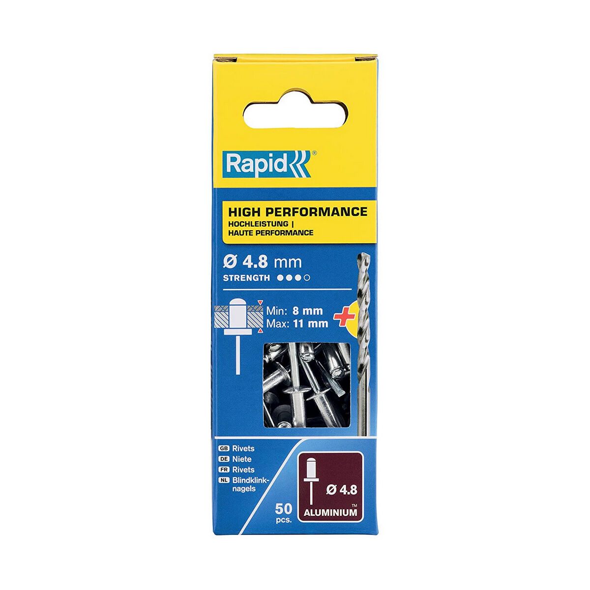 Nitar Rapid 5000389 Axel Ø 4,8 x 14 mm Aluminium (50 antal) - 5