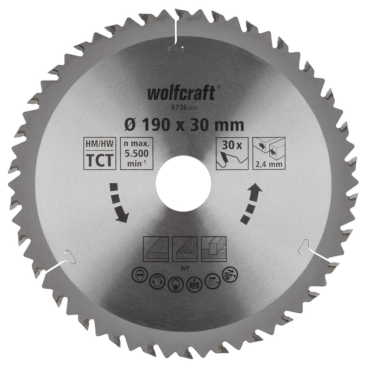 Skärskiva Wolfcraft 6736000 Ø190 X 2,4 mm - 2