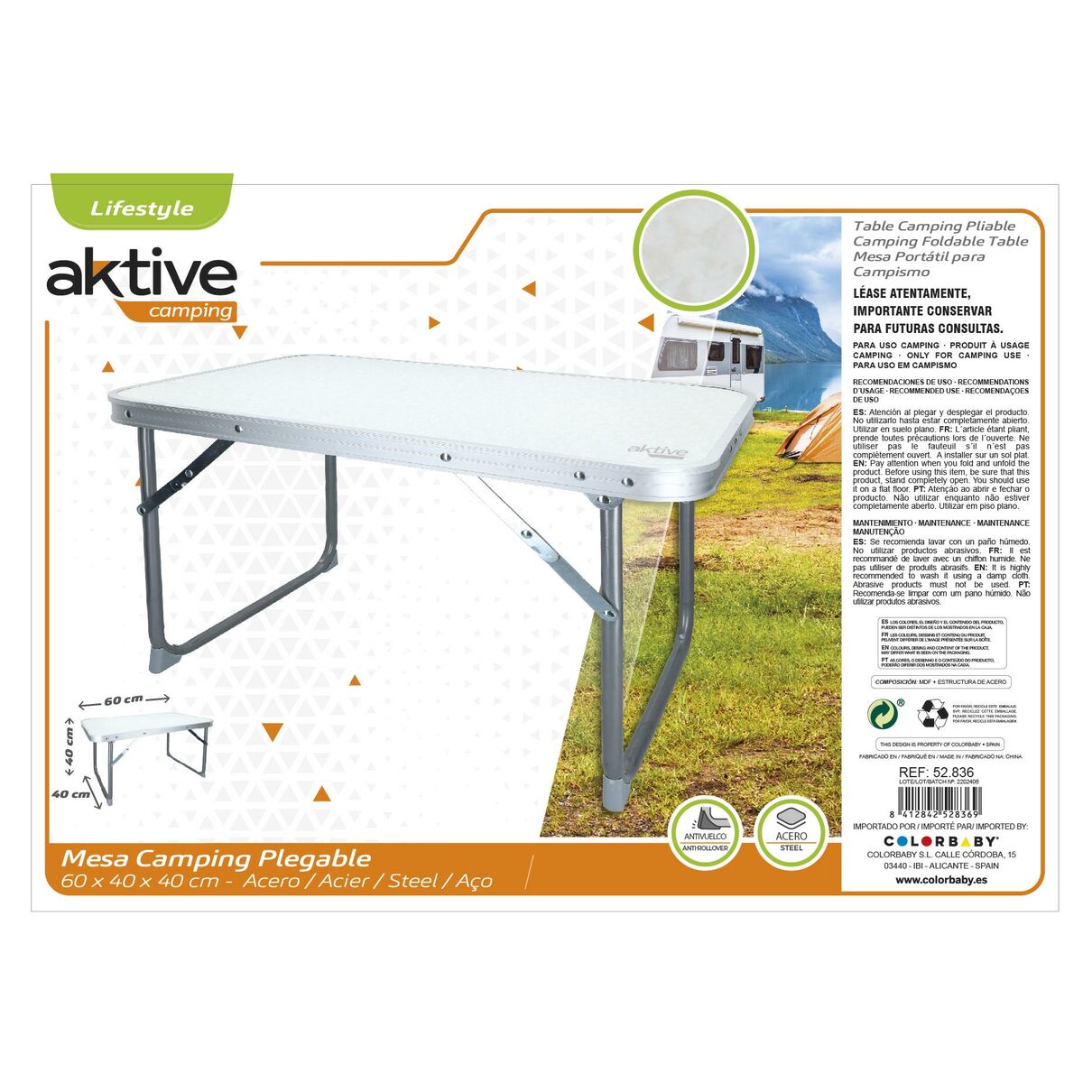 Fällbord Aktive Vit 60 x 40 x 40 cm (4 antal) - 11