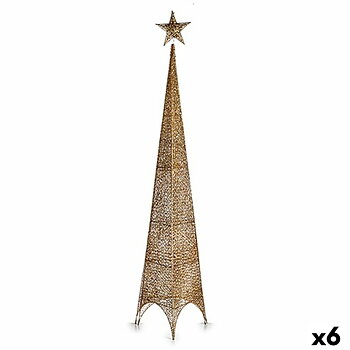 Julgran Krist+ Gyllene Metall Plast Stjärna Torn 34 x 154 x 34 cm 134 x 5,5 x 34 cm (6 antal)