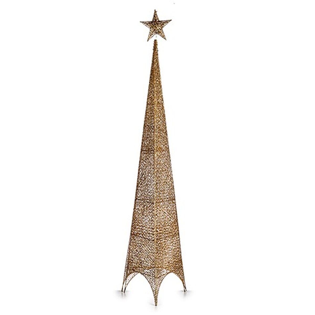 Julgran Krist+ Gyllene Metall Plast Stjärna Torn 34 x 154 x 34 cm 134 x 5,5 x 34 cm (6 antal) - 2