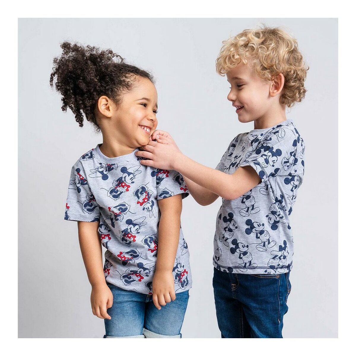 Barn T-shirt med kortärm Minnie Mouse Grå - 3