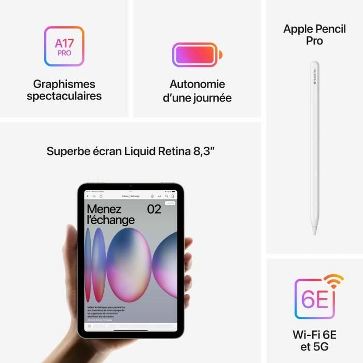 Läsplatta Apple iPad mini 8,3" 128 GB Grå - 4
