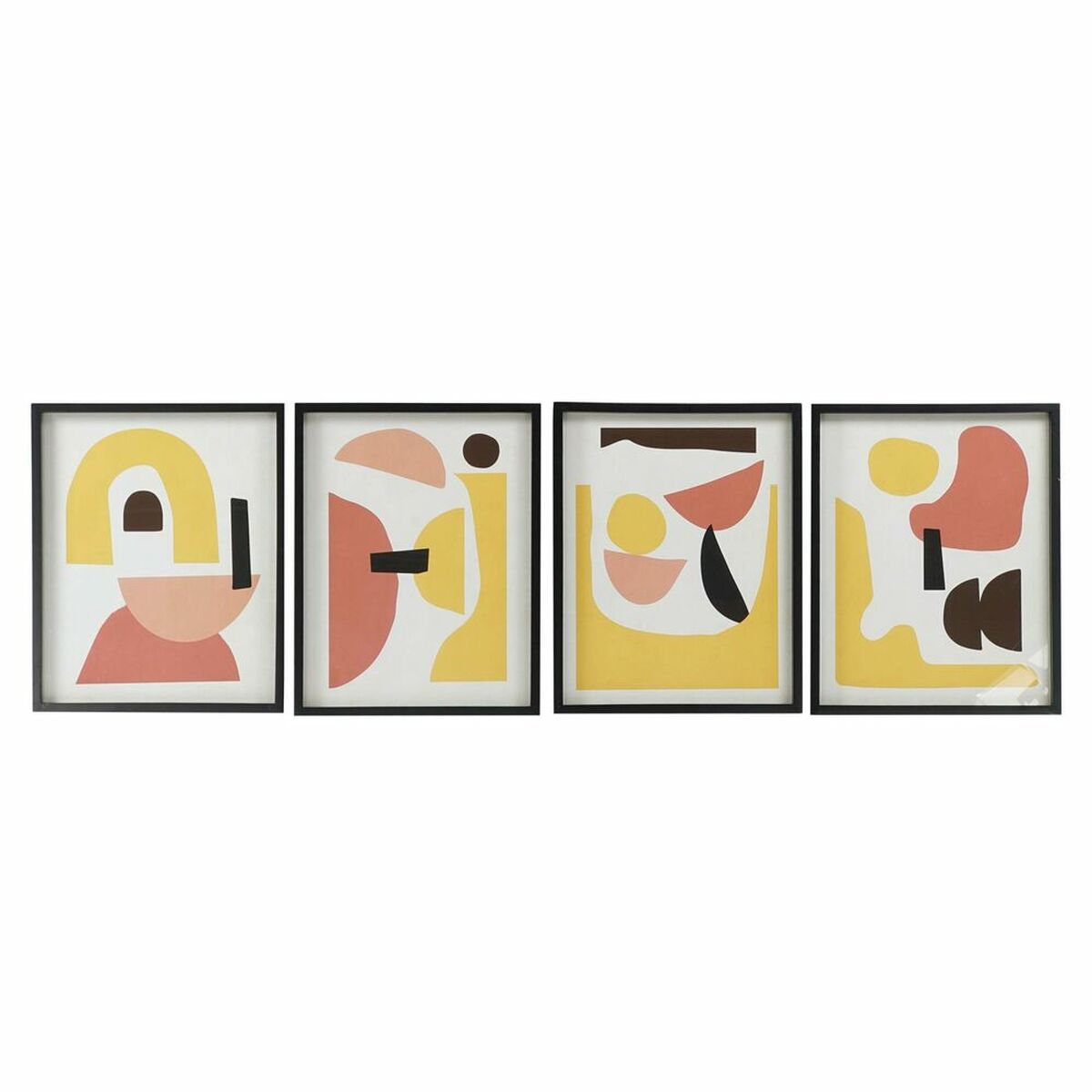 Tavla DKD Home Decor Glas Trä MDF 40 x 2,5 x 50 cm (4 Delar) - 3