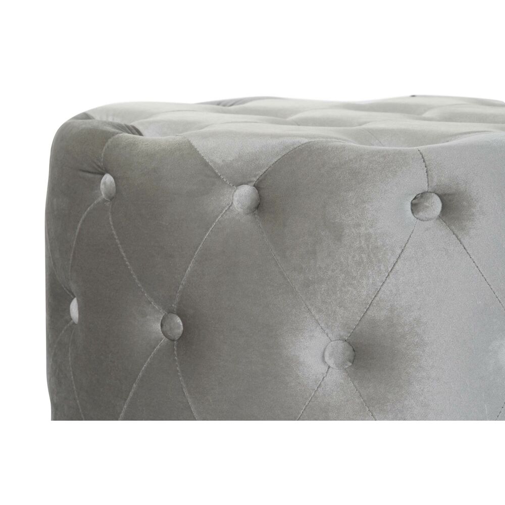 Fotpall DKD Home Decor Grå Sammet Trä MDF (80 x 80 x 43 cm) (58 x 58 x 37 cm) (2 pcs) - 4