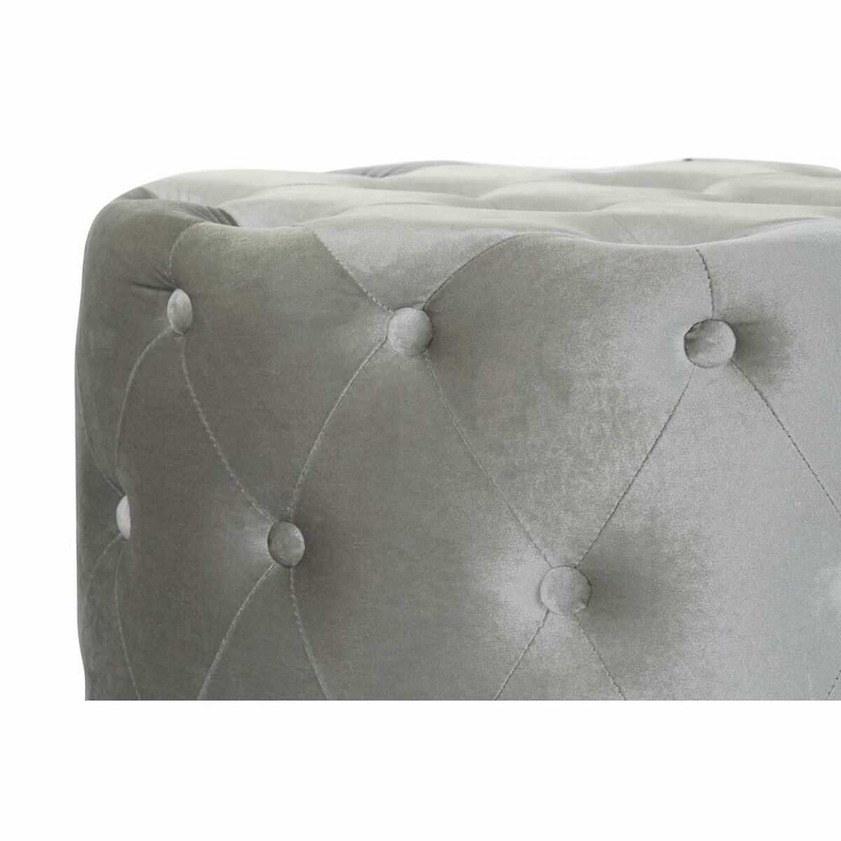Fotpall DKD Home Decor Grå Sammet Trä MDF (80 x 80 x 43 cm) (58 x 58 x 37 cm) (2 pcs) - 8