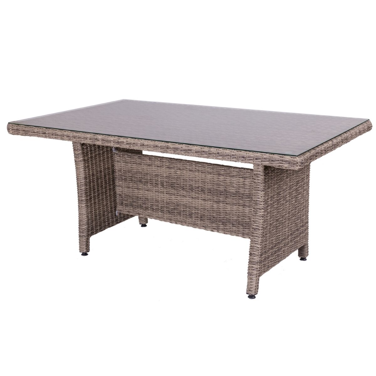 Matsalsbord Patsy 160 x 100 x 75 cm Glas Rattan