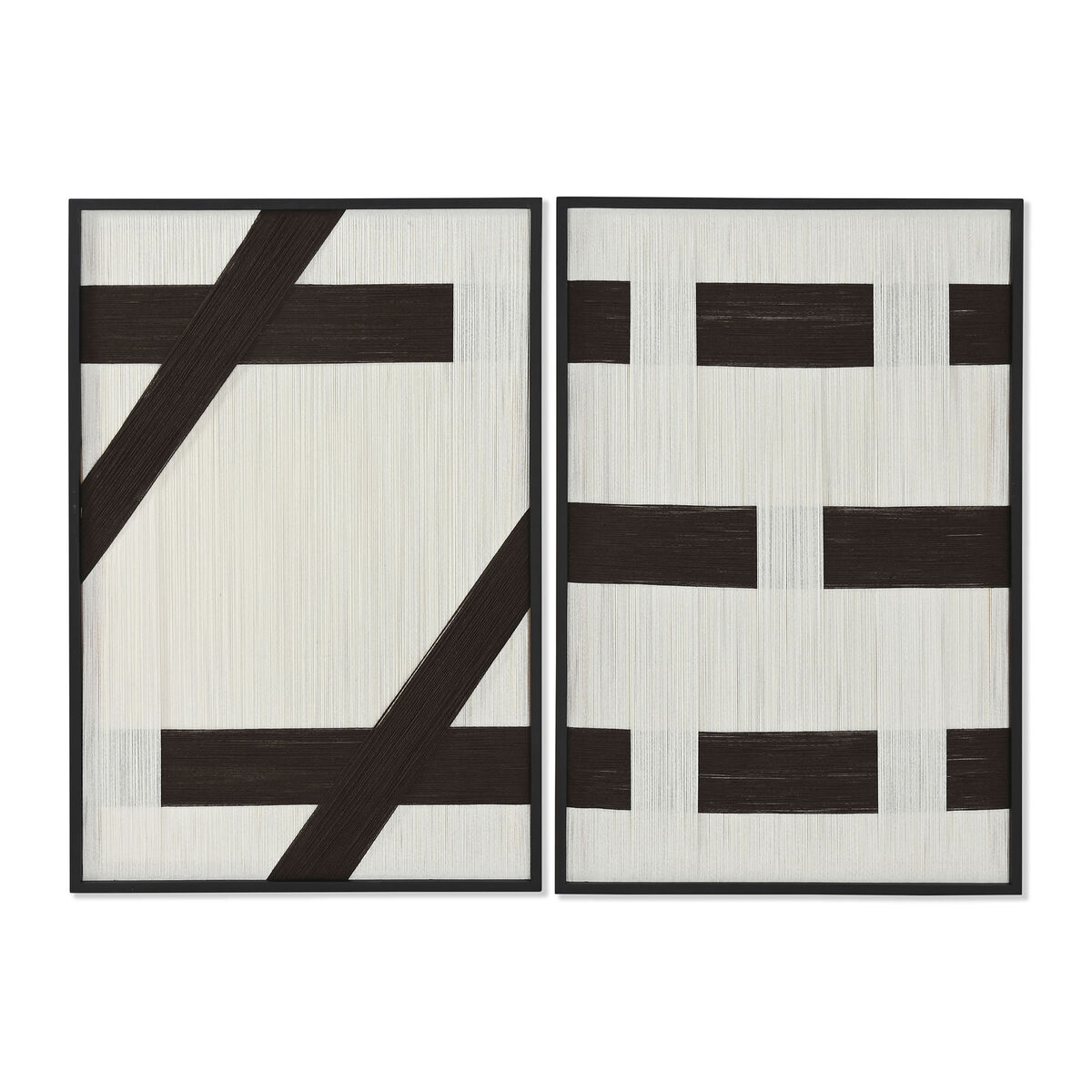 Tavla Home ESPRIT Vit Mörkgrå Modern Urban 60 x 3 x 90 cm (2 antal)