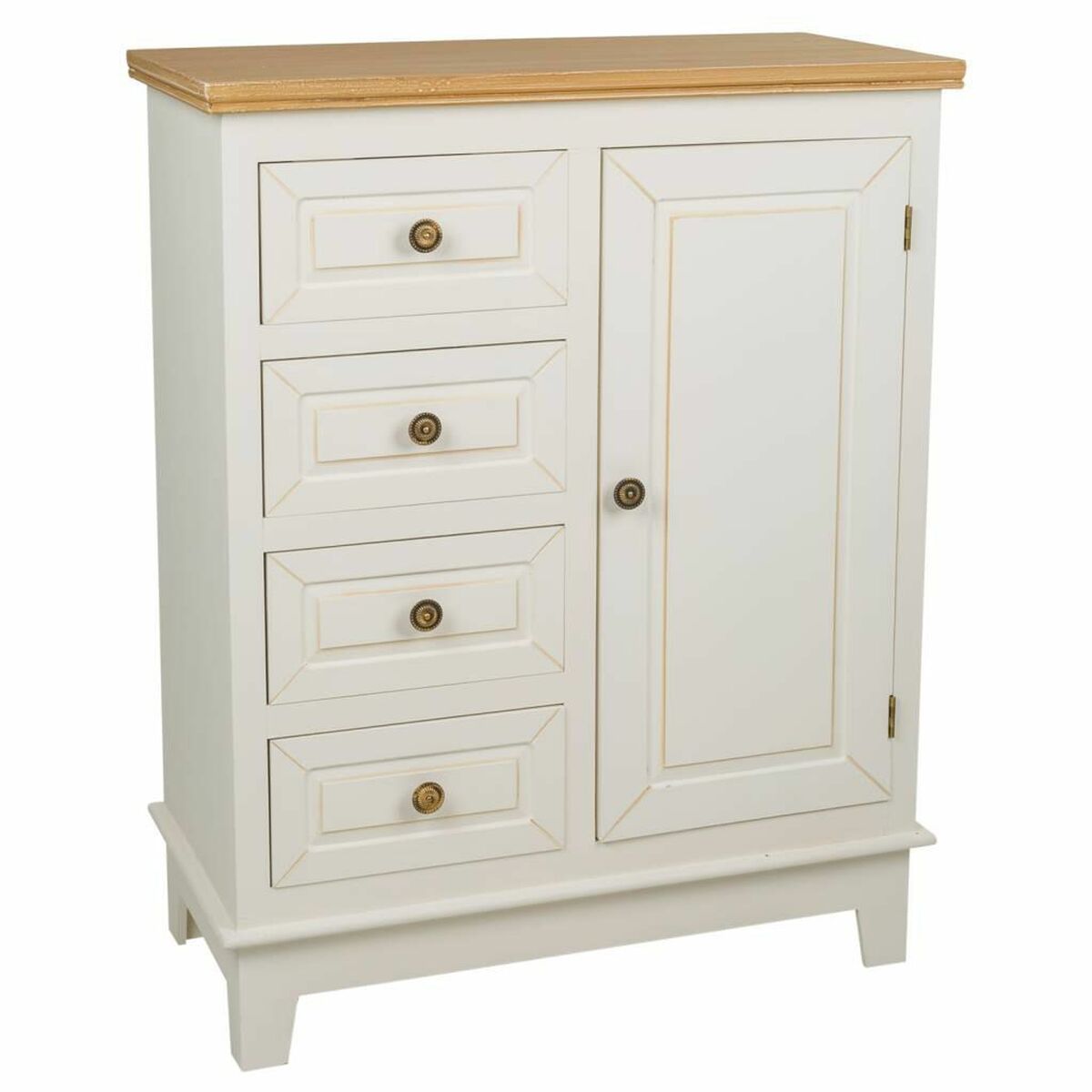 Skänk Alexandra House Living Vit Naturell furuträ Trä MDF 32 x 84 x 66 cm