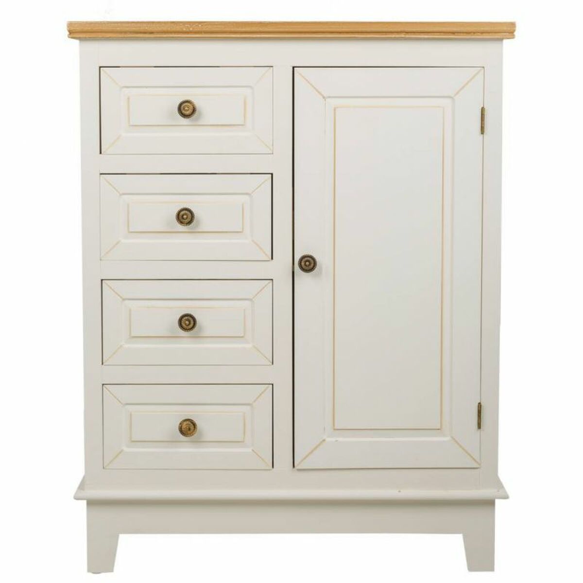 Skänk Alexandra House Living Vit Naturell furuträ Trä MDF 32 x 84 x 66 cm - 2