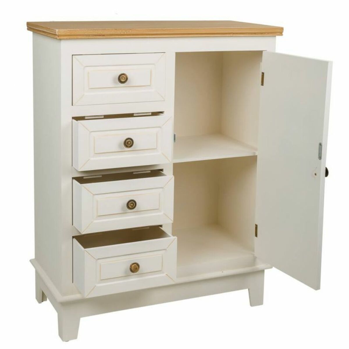 Skänk Alexandra House Living Vit Naturell furuträ Trä MDF 32 x 84 x 66 cm - 3