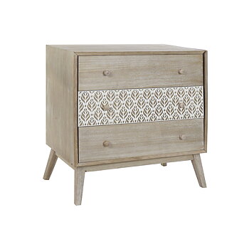 Byrå DKD Home Decor 80 x 42 x 80 cm Naturell Vit Löv av en växt
