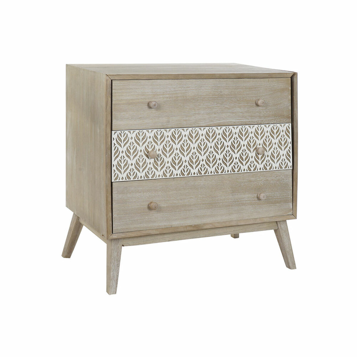 Byrå DKD Home Decor 80 x 42 x 80 cm Naturell Vit Löv av en växt - 7