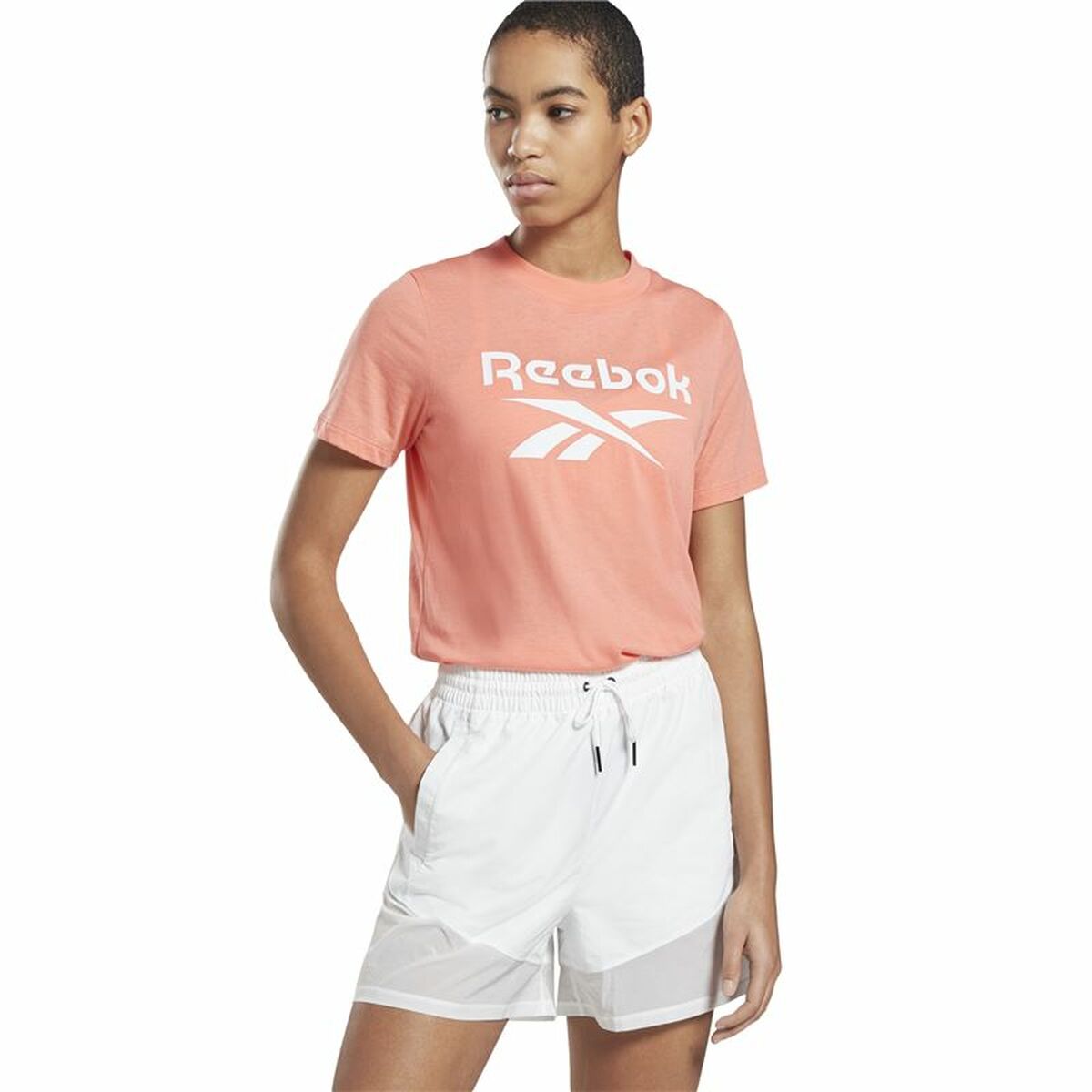 T-shirt med kortärm Dam Reebok Identity Logo Rosa - 12