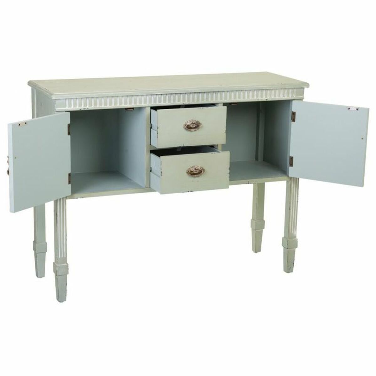 Skänk Alexandra House Living Grön Rattan Granträ 82 x 36 x 108 cm - 4