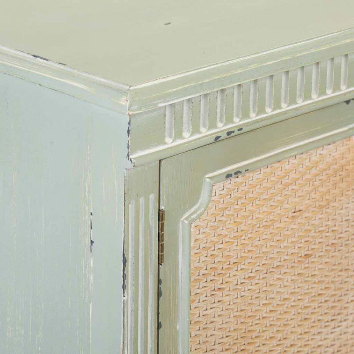 Skänk Alexandra House Living Grön Rattan Granträ 82 x 36 x 108 cm - 7