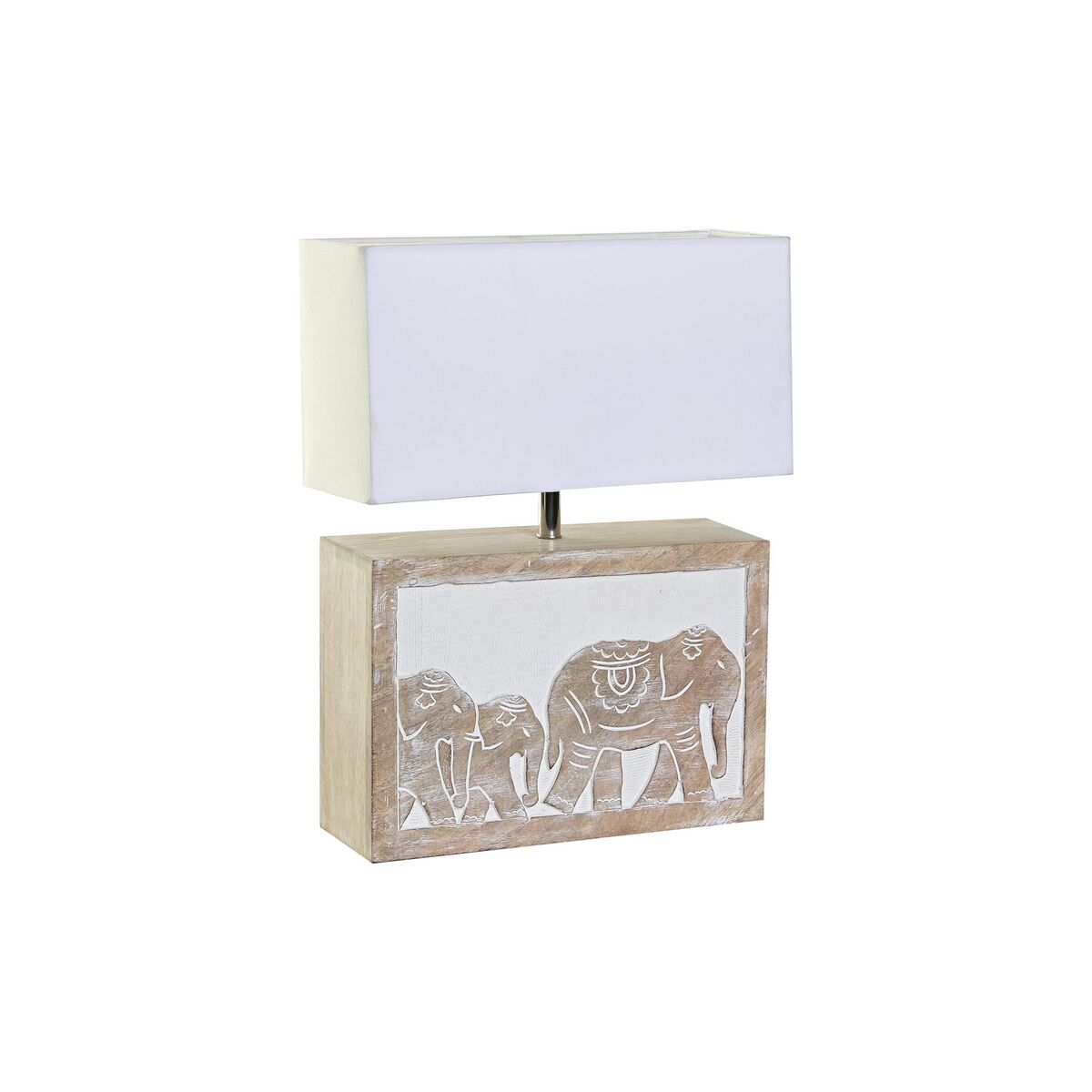 Bordslampa DKD Home Decor Vit Brun Mangoträ 50 W 220 V 33 x 12 x 41 cm - 9