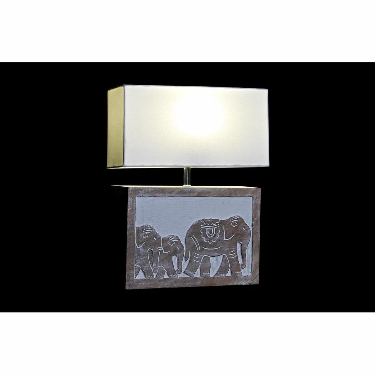 Bordslampa DKD Home Decor Vit Brun Mangoträ 50 W 220 V 33 x 12 x 41 cm - 6