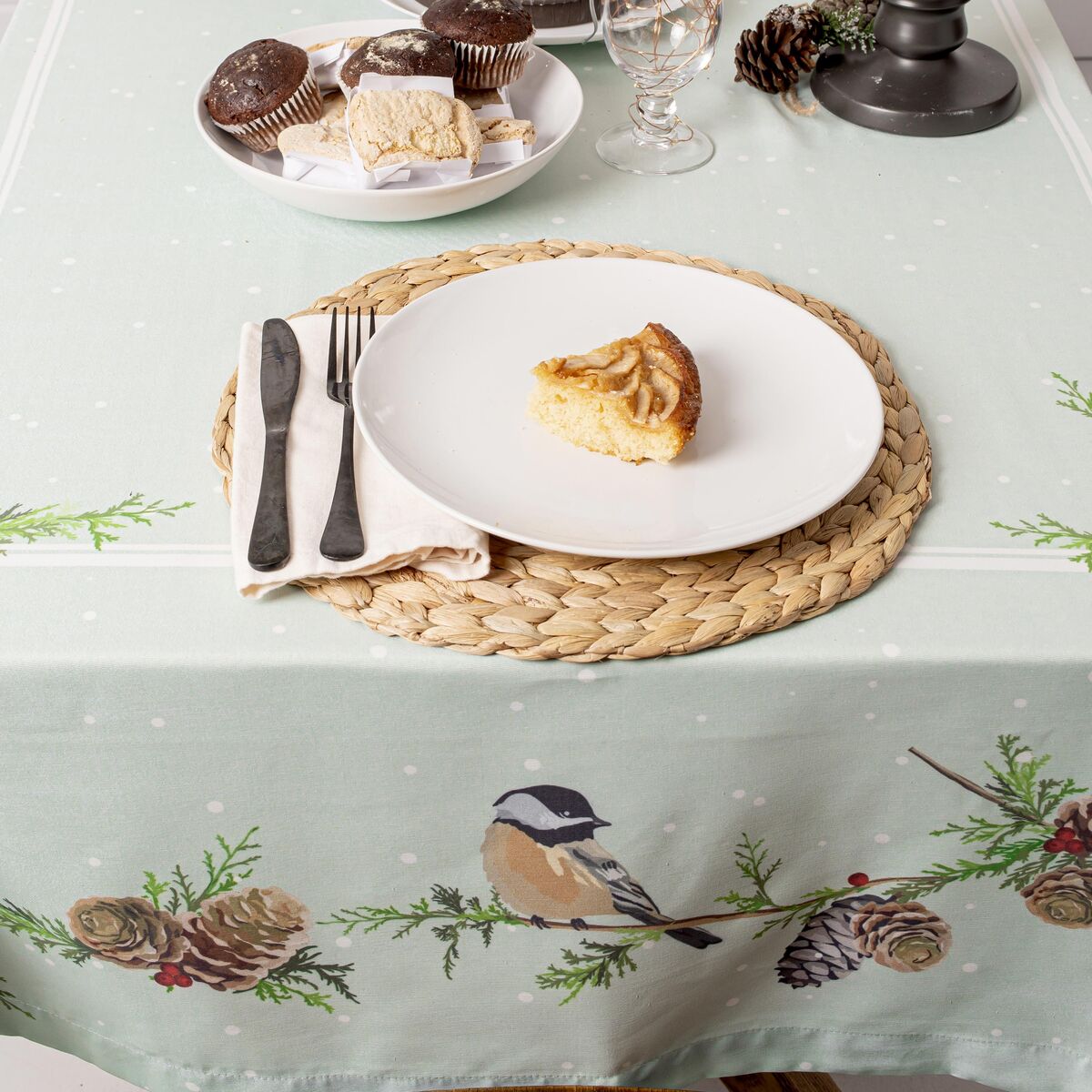 Bordsduk HappyFriday Xmas Sparrow Multicolour 145 x 150 cm - 6