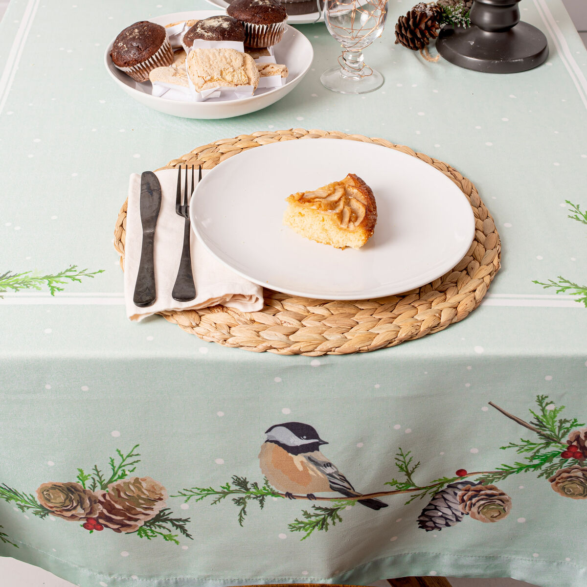 Bordsduk HappyFriday Xmas Sparrow Multicolour 145 x 150 cm - 4