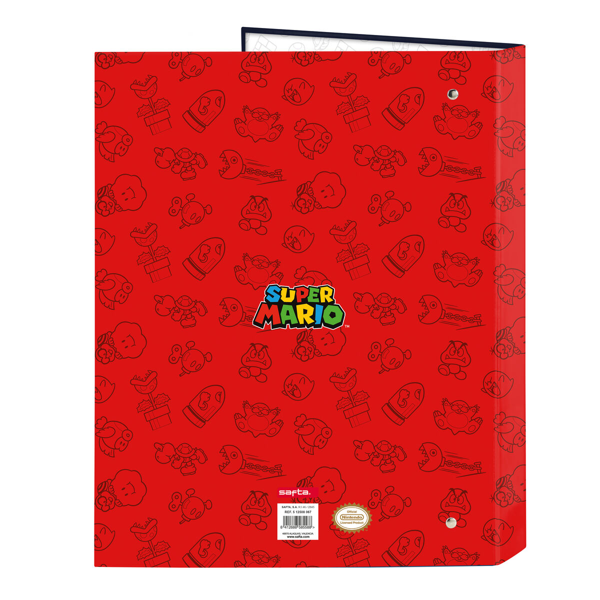 Ringpärm Super Mario Trick Röd Mörkblå A4 26.5 x 33 x 4 cm