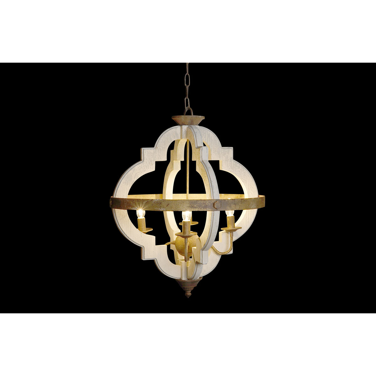 Taklampa Home ESPRIT Vit Brons Järn Gran 40 W 63 x 63 x 74 cm - 2