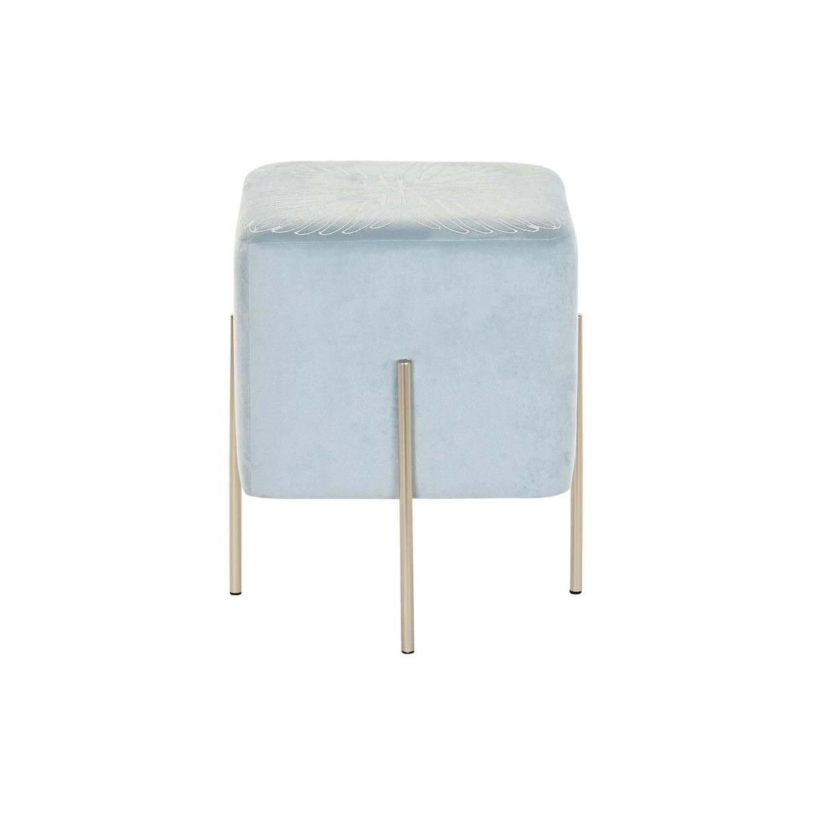 Fotpall DKD Home Decor Gyllene Metall Himmelsblå (34 x 34 x 40 cm) - 3